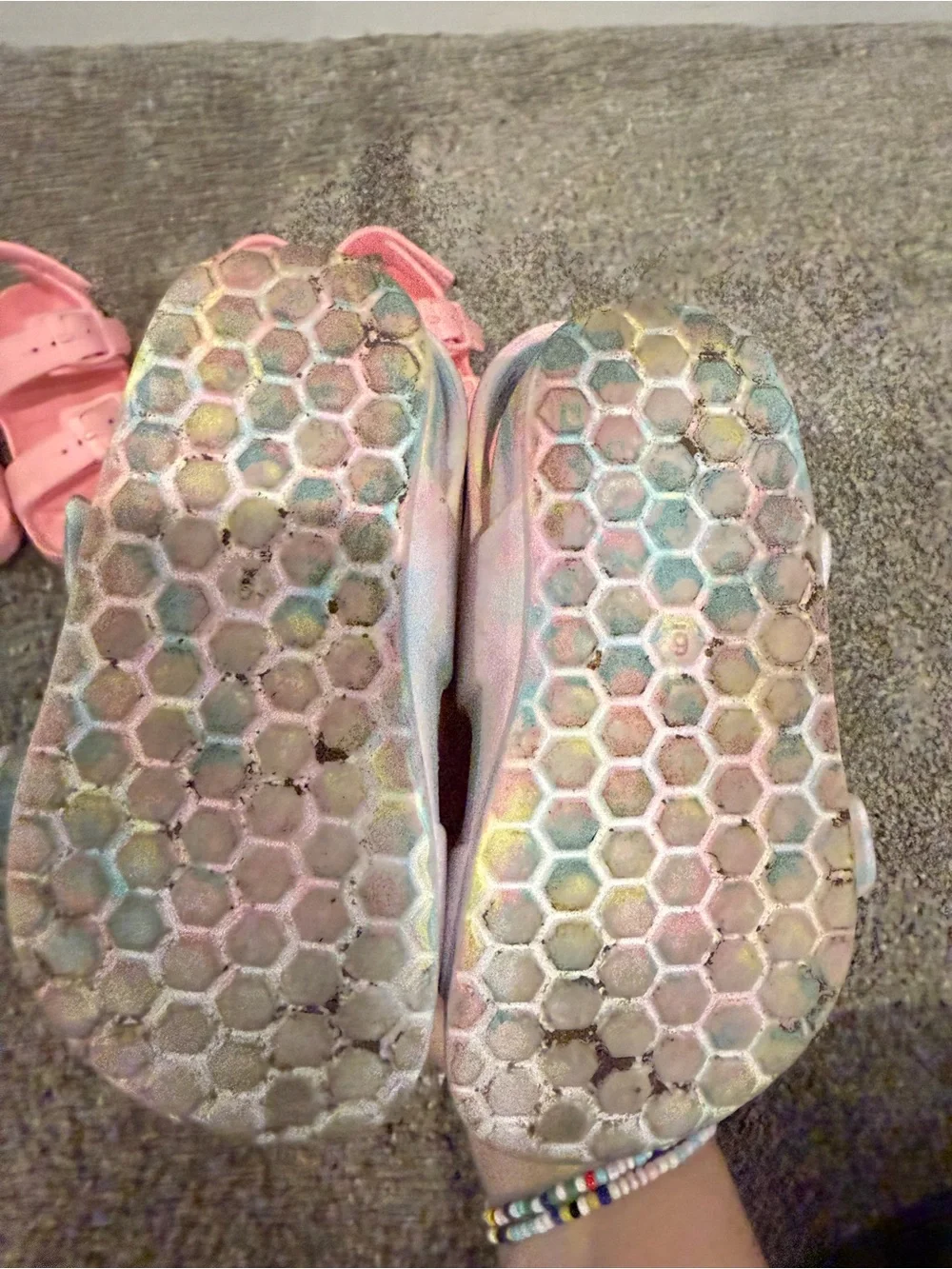 Cat & Jack Kids Pink and Iridescent Buckle Strap Sandals